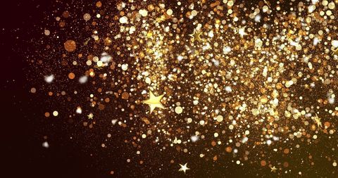 Golden Glitter Stars on Black Festive Background - Download Free Stock Images Pikwizard.com