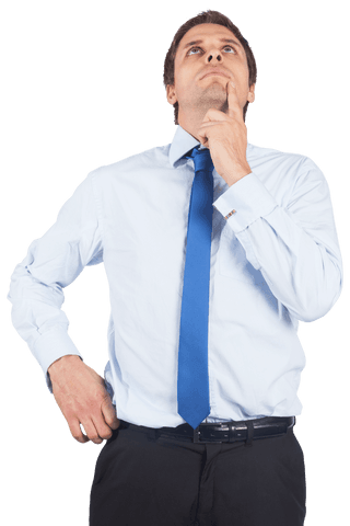 Transparent Businessman Thinking Touching Chin - Download Free Stock Videos Pikwizard.com