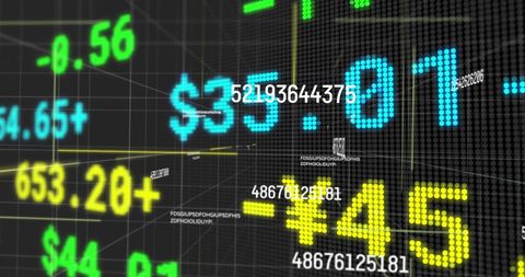 Digital Display of Financial Data with Dynamic Numbers - Download Free Stock Images Pikwizard.com