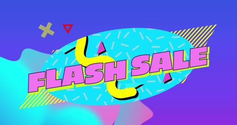 Retro Flash Sale Banner with Vibrant Pattern