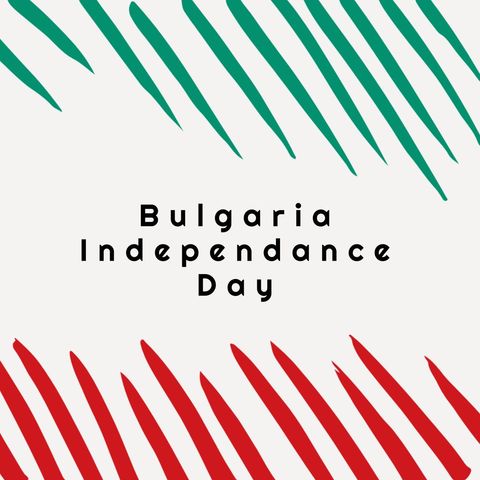 bulgaria independence day holiday poster with red and green stripes - Download Free Stock Templates Pikwizard.com