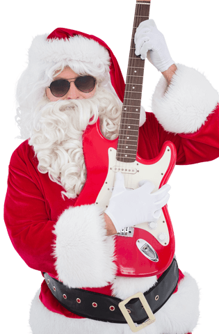 Santa Claus Playing Electric Guitar Transparent Background - Download Free Stock Videos Pikwizard.com