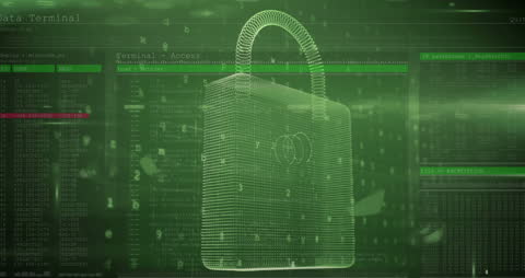 Digital Padlock on Transparent Data Coding Screen