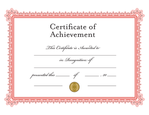 transparent certificate of achievement with red frame on blank template - Download Free Stock Videos Pikwizard.com