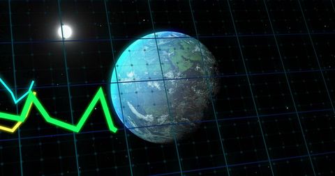 Digital Data Streaming Over Planet Earth - Download Free Stock Images Pikwizard.com