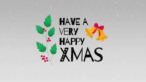 Festive Christmas Greeting with Bells and Holly