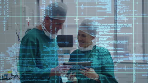 Surgeons Collaborating with Digital Data Interface