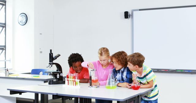 Young Students Doing Science Experiment in Classroom - Download Free Stock Images Pikwizard.com