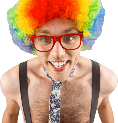 Transparent Background: Playful Hipster Wearing Rainbow Wig - Download Free Stock Videos Pikwizard.com