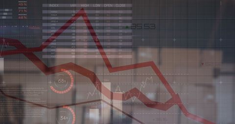 Financial Graphs Overlaying Warehouse Logistics Background - Download Free Stock Images Pikwizard.com