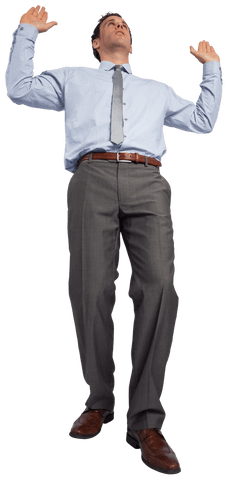 Transparent Businessman with Hands Raised Confident Pose - Download Free Stock Videos Pikwizard.com