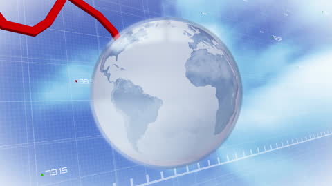 Global Business Trends with Financial Data and Globe Animation
