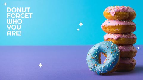 Vibrant donuts with motivational message poster