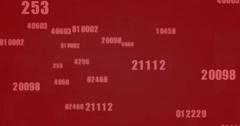 Abstract Digital Data Processing with Numbers on Red Background - Download Free Stock Images Pikwizard.com