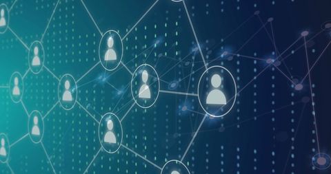Digital Network Illustration with Human Icons and Data Connections - Download Free Stock Images Pikwizard.com
