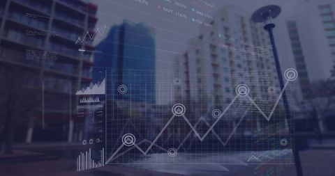 Digital Financial Analytics Over Urban Cityscape - Download Free Stock Images Pikwizard.com