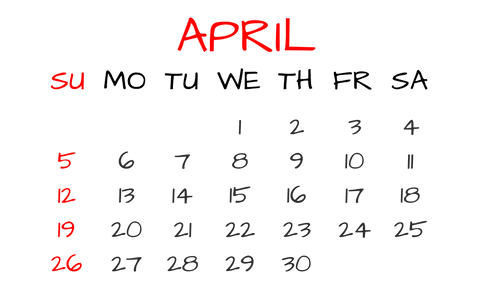 april month view calendar on transparent background - Download Free Stock Videos Pikwizard.com