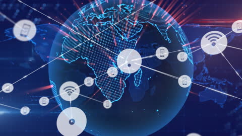Global Connections Representing Network Communication Technology