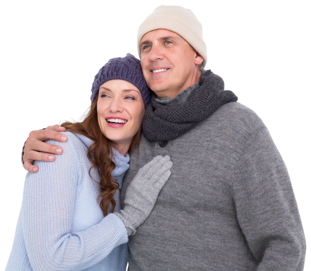 Smiling Couple in Warm Clothing Transparent Background - Download Free Stock Videos Pikwizard.com