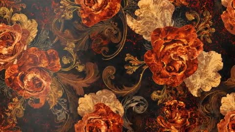 Elegant Floral Pattern with Rustic Roses and Foliage