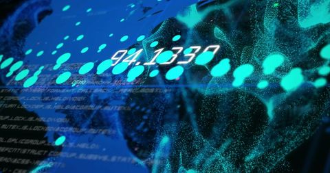 Digital Data Stream Over Global Network with Blue Coding Background - Download Free Stock Images Pikwizard.com