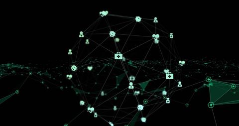 Global Digital Network with Floating Connection Icons - Download Free Stock Images Pikwizard.com