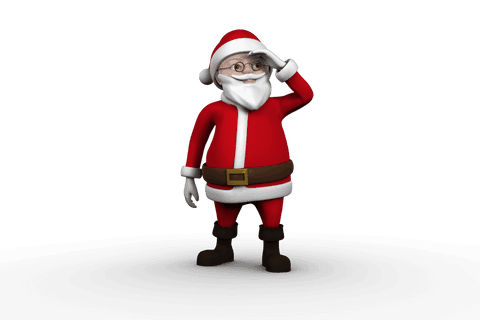 Joyful Santa Claus on Transparent Background Christmas Illustration