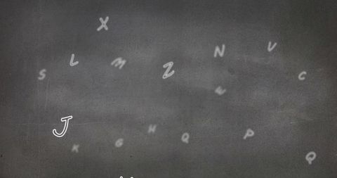 Floating english alphabets on grey background for educational themes