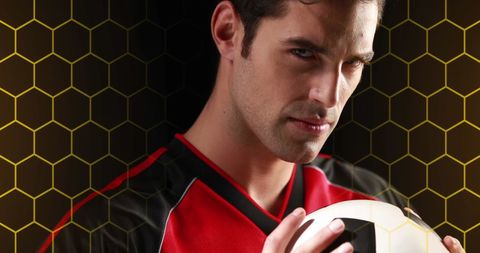 focused soccer player with futuristic grid design - Download Free Stock Images Pikwizard.com