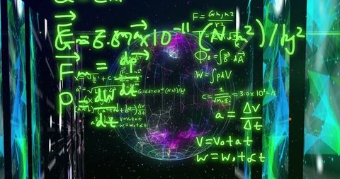 Global Science and Data Processing with Mathematical Formulas - Download Free Stock Images Pikwizard.com