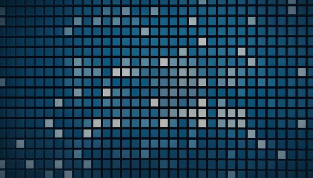 Futuristic 3d cube grid with arrow pattern