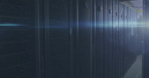 High-Tech Server Room with Blue Light Glare - Download Free Stock Images Pikwizard.com