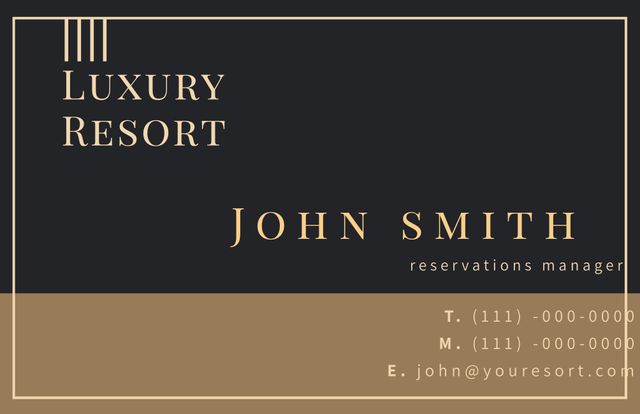 Elegant Luxury Resort Business Card Template - Download Free Stock Templates Pikwizard.com