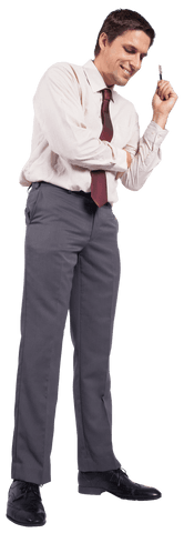 Happy Professional Caucasian Businessman on Transparent Background