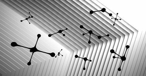 Abstract Molecular Structure on Gradated Background