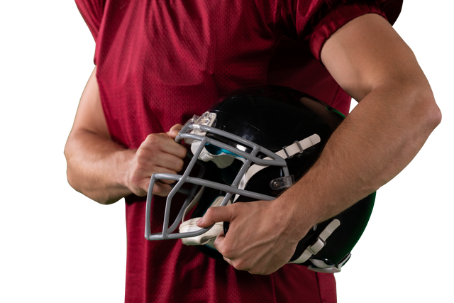 Mid Section of Holding American Football Helmet Transparent Background - Download Free Stock Videos Pikwizard.com