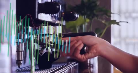 Barista Ensuring Perfect Espresso with Coffee Machine