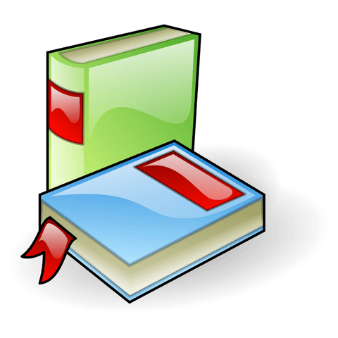 Colorful transparent books with bookmarks illustration