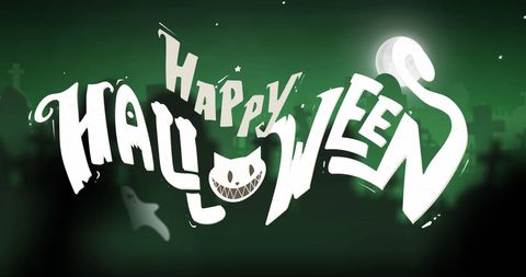 Spooky 'Happy Halloween' Banner in Graveyard Theme - Download Free Stock Images Pikwizard.com