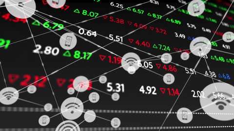 Digital Financial Data with Networking Symbols Overlay