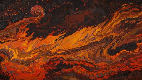 Dynamic Swirling Flames in Abstract Fluid Art