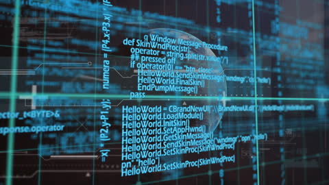 Digital Globe with Data and Code Interface Concept