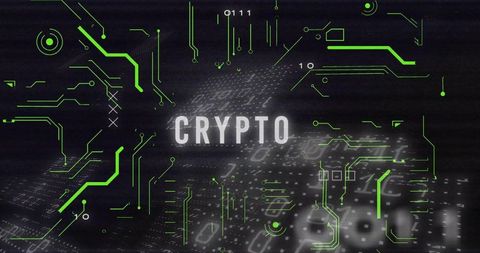 Futuristic crypto technology with glowing digital circuits