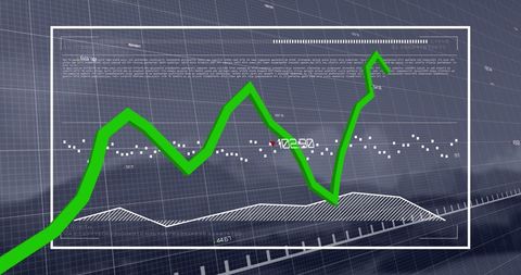 Financial Data Graph with Rising Green Line and Analytics Dashboard - Download Free Stock Images Pikwizard.com