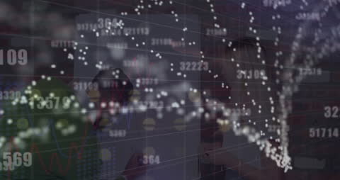 Abstract Financial Data Overlay on Dynamic Cityscape