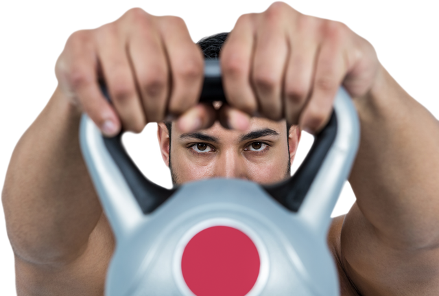 Transparent Background Muscular Man Holding Heavy Kettlebell for Intense Fitness Training - Download Free Stock Videos Pikwizard.com