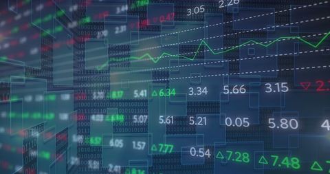 Dynamic Stock Market Data Display with Graphs and Numbers - Download Free Stock Images Pikwizard.com
