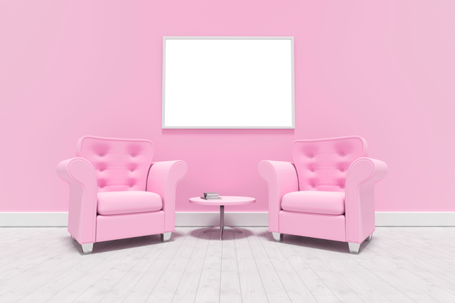 Comfortable Pink Armchairs in a Transparent Bright Cozy Room - Download Free Stock Videos Pikwizard.com