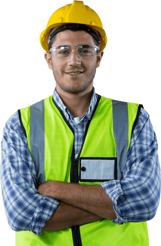 Confident Male Engineer in Hard Hat on Transparent Background - Download Free Stock Videos Pikwizard.com