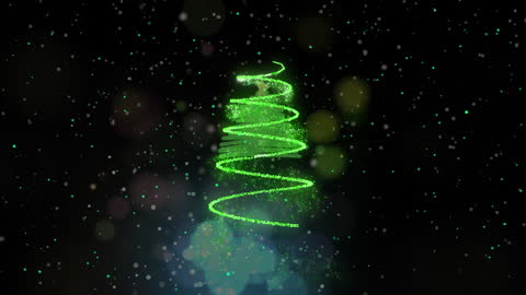Christmas Tree with Falling Snow and Message Animation
